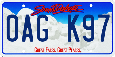 SD license plate 0AGK97