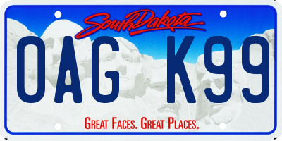 SD license plate 0AGK99