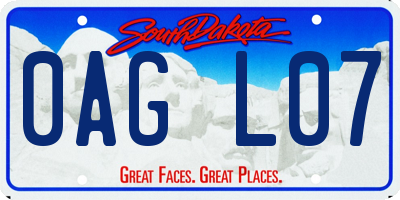 SD license plate 0AGL07