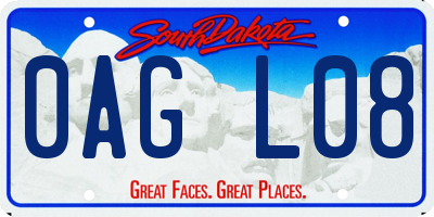 SD license plate 0AGL08