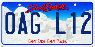 SD license plate 0AGL12