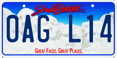 SD license plate 0AGL14