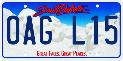 SD license plate 0AGL15