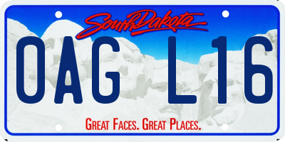 SD license plate 0AGL16