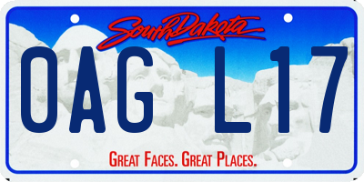 SD license plate 0AGL17