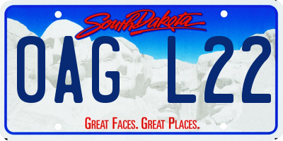 SD license plate 0AGL22