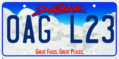 SD license plate 0AGL23