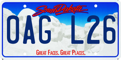 SD license plate 0AGL26