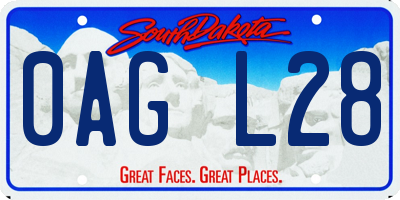 SD license plate 0AGL28