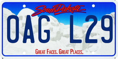 SD license plate 0AGL29