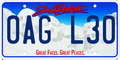 SD license plate 0AGL30