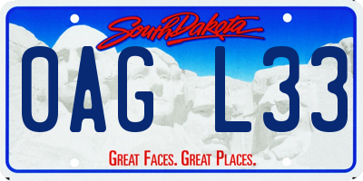 SD license plate 0AGL33