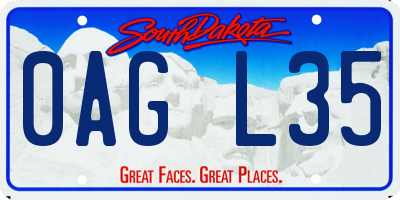 SD license plate 0AGL35