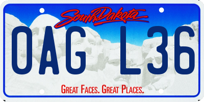 SD license plate 0AGL36