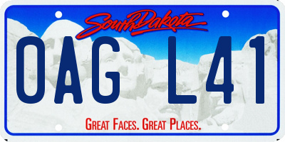 SD license plate 0AGL41