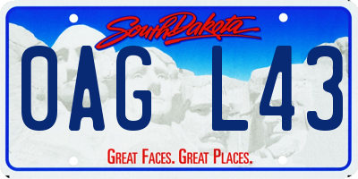 SD license plate 0AGL43