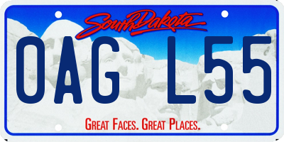 SD license plate 0AGL55