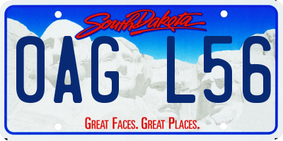 SD license plate 0AGL56