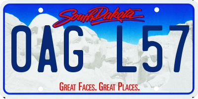 SD license plate 0AGL57