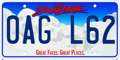 SD license plate 0AGL62