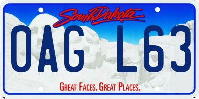 SD license plate 0AGL63