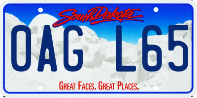 SD license plate 0AGL65
