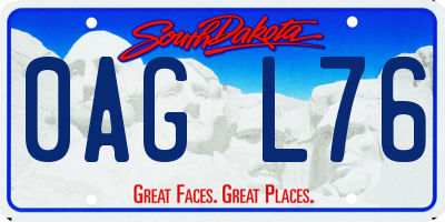 SD license plate 0AGL76