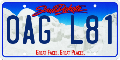 SD license plate 0AGL81