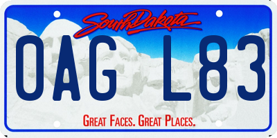 SD license plate 0AGL83