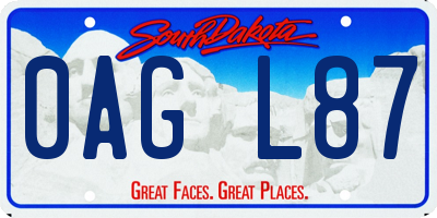 SD license plate 0AGL87