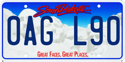 SD license plate 0AGL90