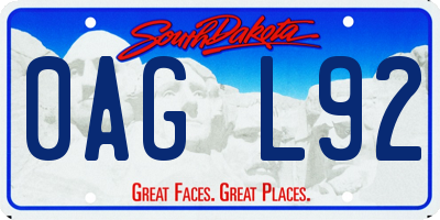 SD license plate 0AGL92