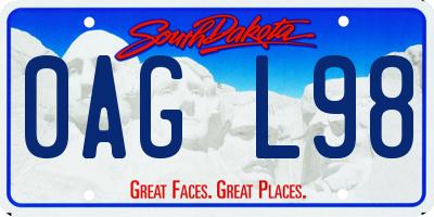 SD license plate 0AGL98