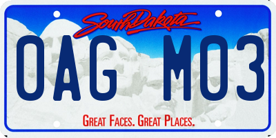 SD license plate 0AGM03