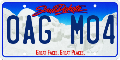 SD license plate 0AGM04