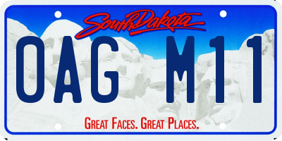 SD license plate 0AGM11