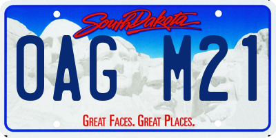 SD license plate 0AGM21