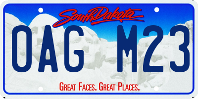 SD license plate 0AGM23