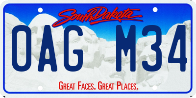 SD license plate 0AGM34