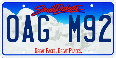 SD license plate 0AGM92