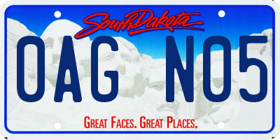 SD license plate 0AGN05