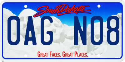 SD license plate 0AGN08