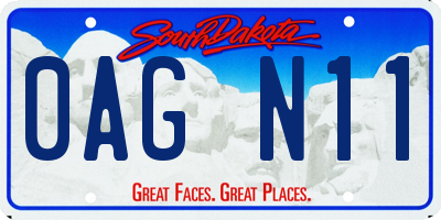 SD license plate 0AGN11