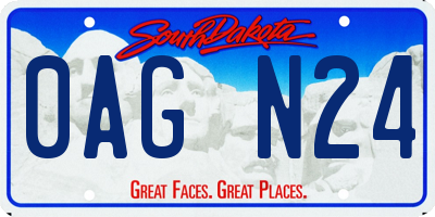 SD license plate 0AGN24