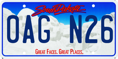 SD license plate 0AGN26