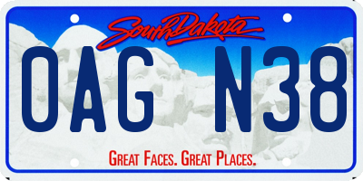 SD license plate 0AGN38