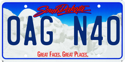 SD license plate 0AGN40