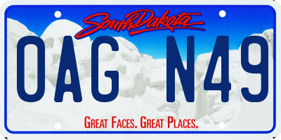 SD license plate 0AGN49