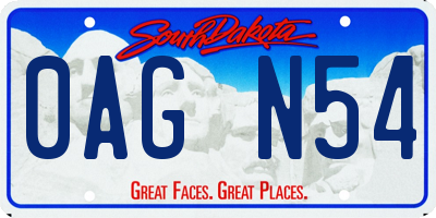 SD license plate 0AGN54