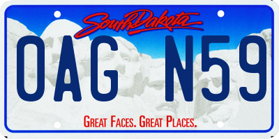 SD license plate 0AGN59